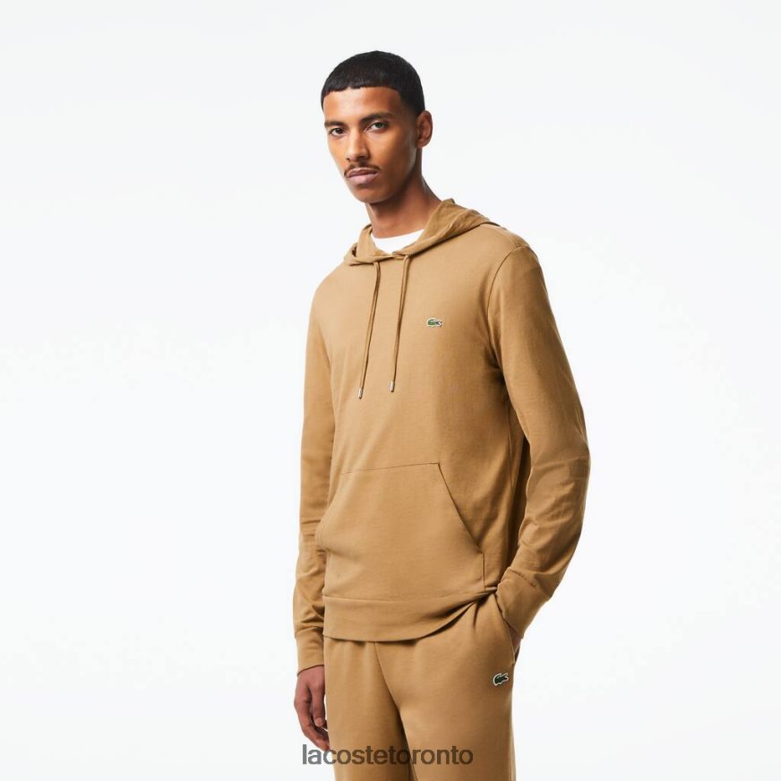 Clothing Lacoste Hooded Cotton Jersey Sweatshirt Brown Men Z60BPR845