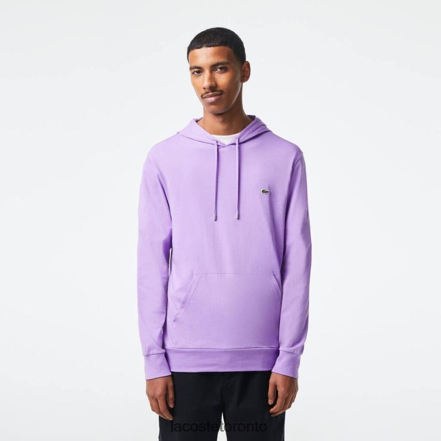 Clothing Lacoste Hooded Cotton Jersey Sweatshirt Purple Men Z60BPR790