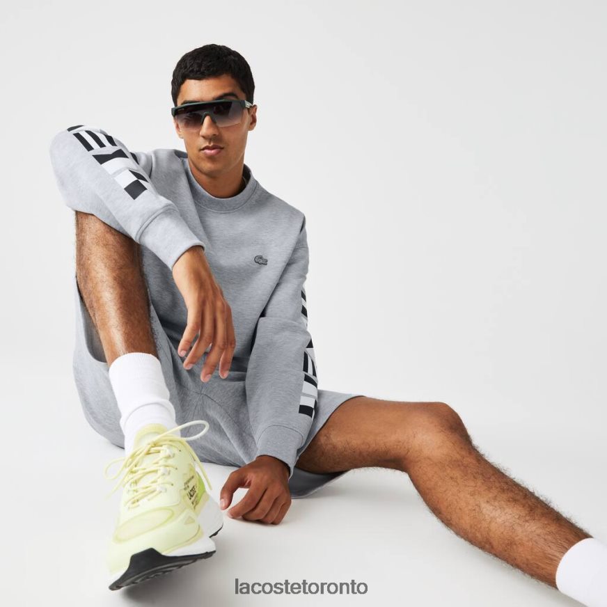 Clothing Lacoste Loose Fit Reflective Print Sweatshirt Grey Chine Men Z60BPR983
