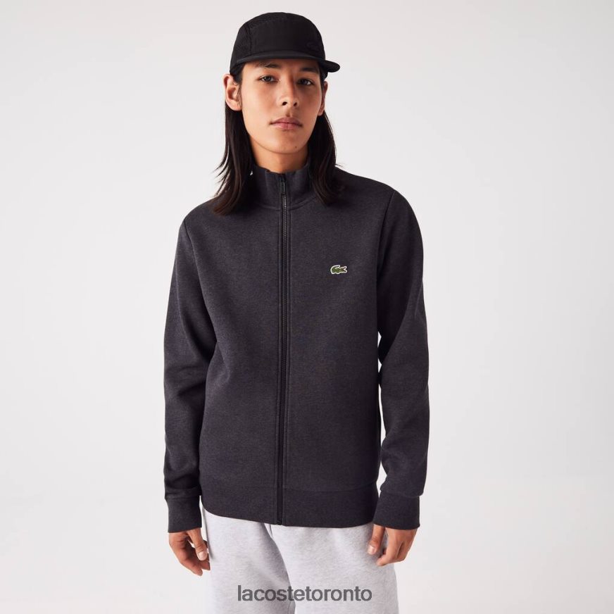 Clothing Lacoste Regular Fit Brushed Fleece Zippered Sweatshirt Grey Men Z60BPR1271