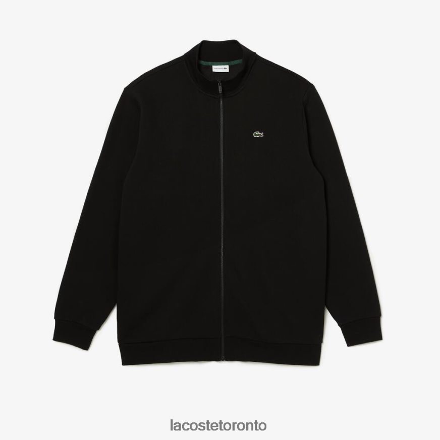 Clothing Lacoste Regular Fit Zipped Organic Cotton Sweatshirt - Plus Size - Tall Black Men Z60BPR293