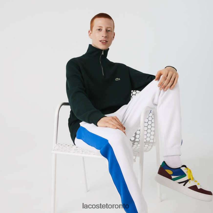 Clothing Lacoste Zippered Stand-Up Collar Cotton Sweatshirt Green Men Z60BPR953