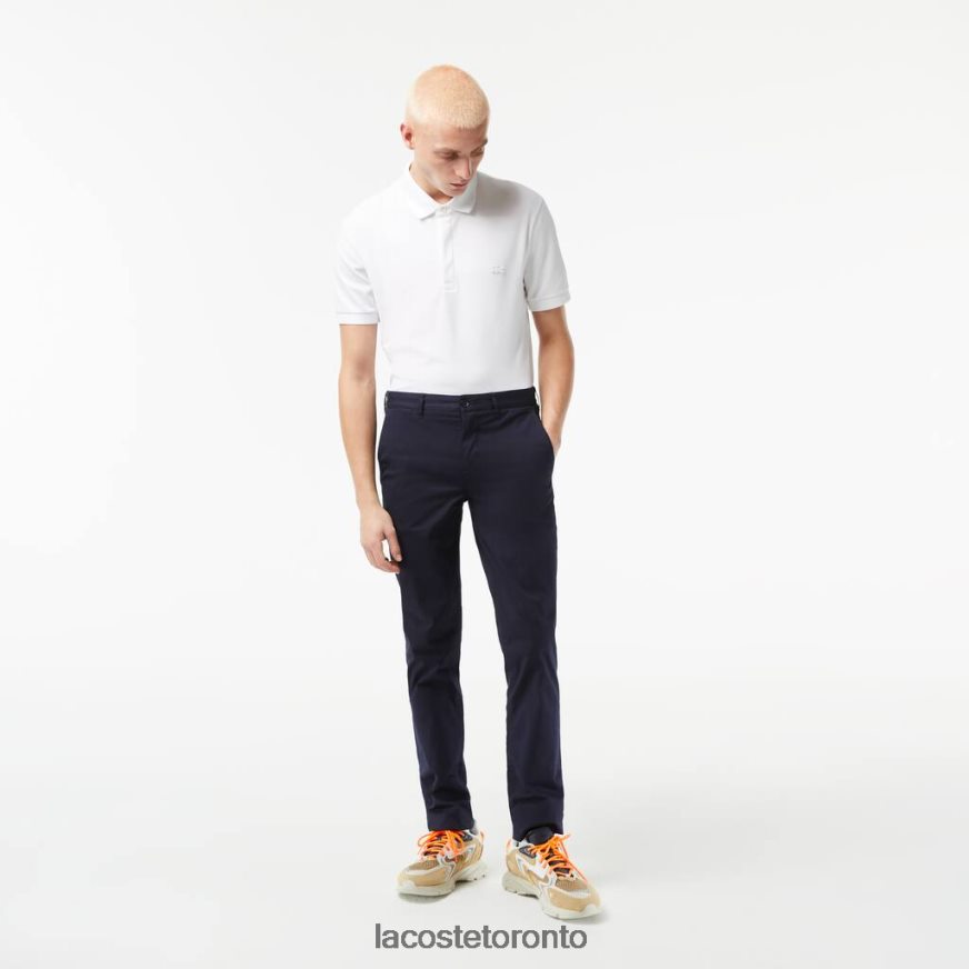 Clothing Lacoste Slim Fit Stretch Cotton Chinos Navy Blue Men Z60BPR500