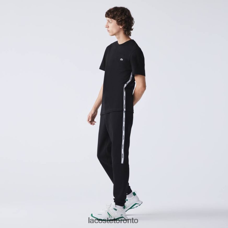 Clothing Lacoste Branded Bands Crew Neck Cotton T-Shirt Black Men Z60BPR910