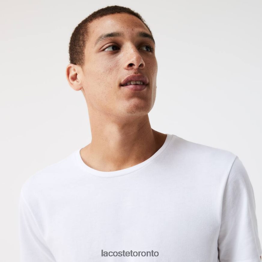 Clothing Lacoste Crew Neck Cotton T-Shirt 3-Pack White Men Z60BPR1350
