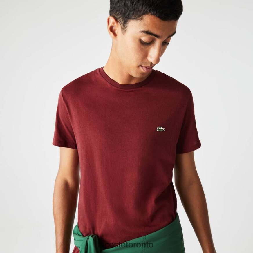 Clothing Lacoste Crew Neck Pima Cotton Jersey T-Shirt Bordeaux Men Z60BPR818