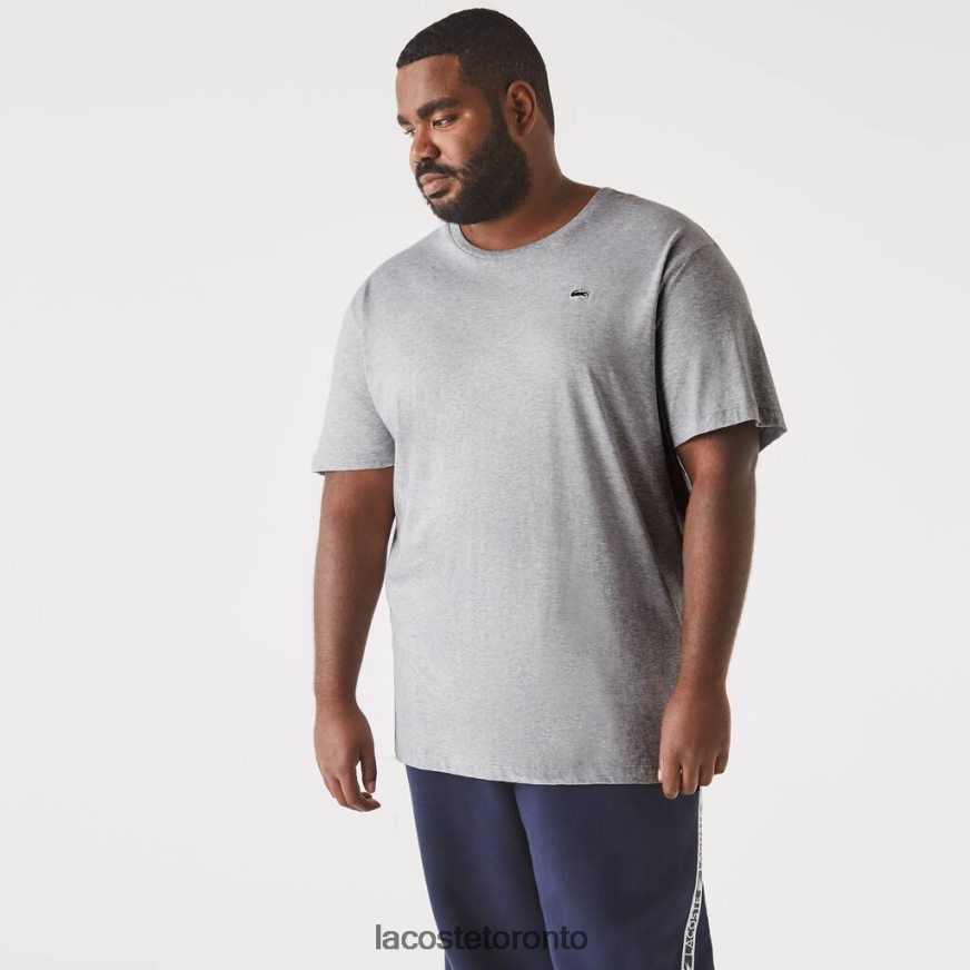 Clothing Lacoste Crew Neck XL Cotton Jersey T-Shirt Grey Chine Men Z60BPR757