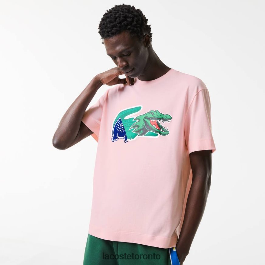 Clothing Lacoste Relaxed Fit Oversized Crocodile T-Shirt Light Pink Men Z60BPR610