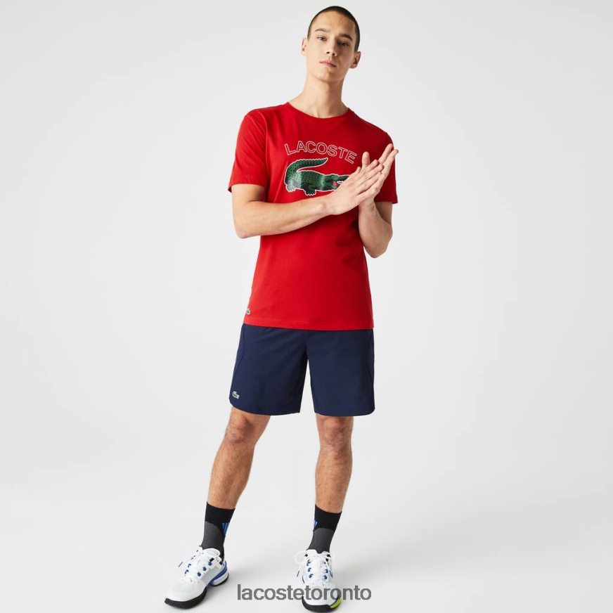 Clothing Lacoste SPORT Crocodile Print Jersey T-Shirt Red Men Z60BPR841