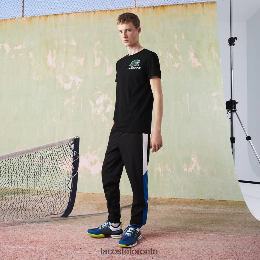 Clothing Lacoste SPORT Crocodile Print Tennis T-Shirt Black Men Z60BPR682