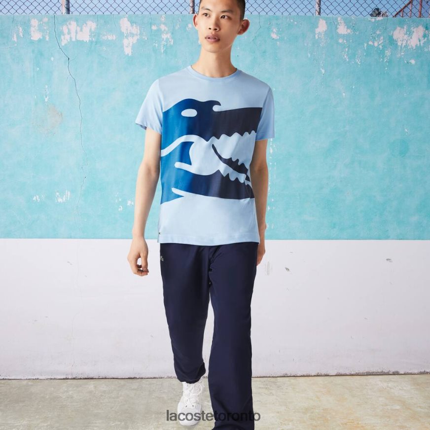 Clothing Lacoste SPORT Novak Djokovic Croco Organic Cotton T-shirt Blue Men Z60BPR872