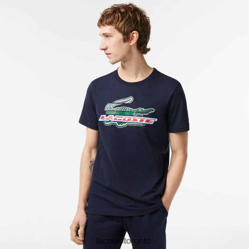 Clothing Lacoste SPORT Regular Fit Organic Cotton T-Shirt Navy Blue Men Z60BPR142