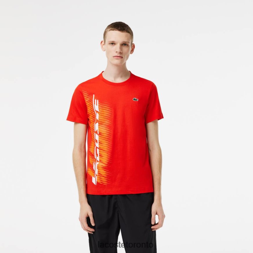 Clothing Lacoste SPORT Regular Fit T-Shirt with Contrast Branding Red Men Z60BPR222