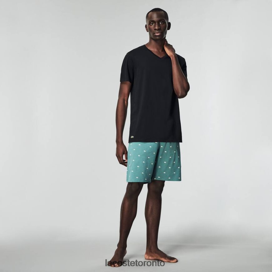 Clothing Lacoste V-Neck Cotton Lounge T-Shirt 3-Pack Black Men Z60BPR1336
