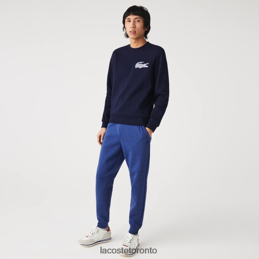 Clothing Lacoste Slim Fit Heathered Cotton Blend Tracksuit Pants Blue Chine Men Z60BPR1140