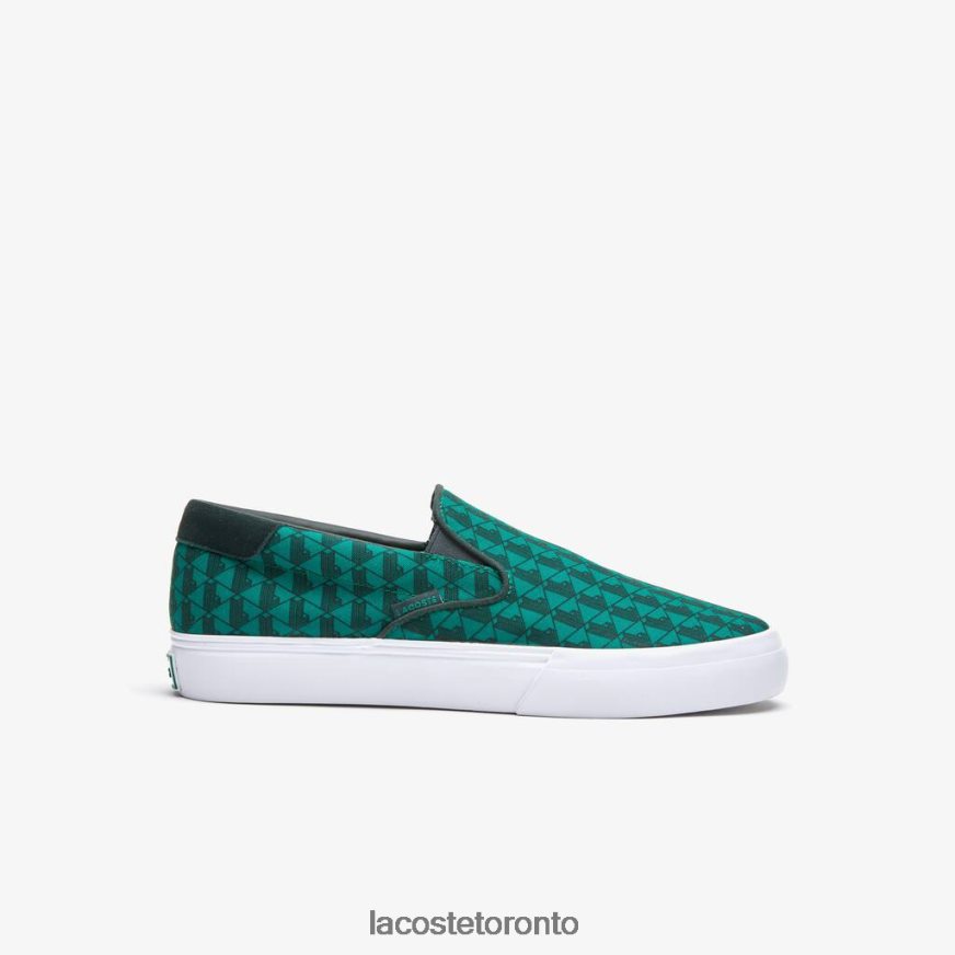 Shoes Lacoste Jump Serve Textile Slip on Green & White Men Z60BPR1854