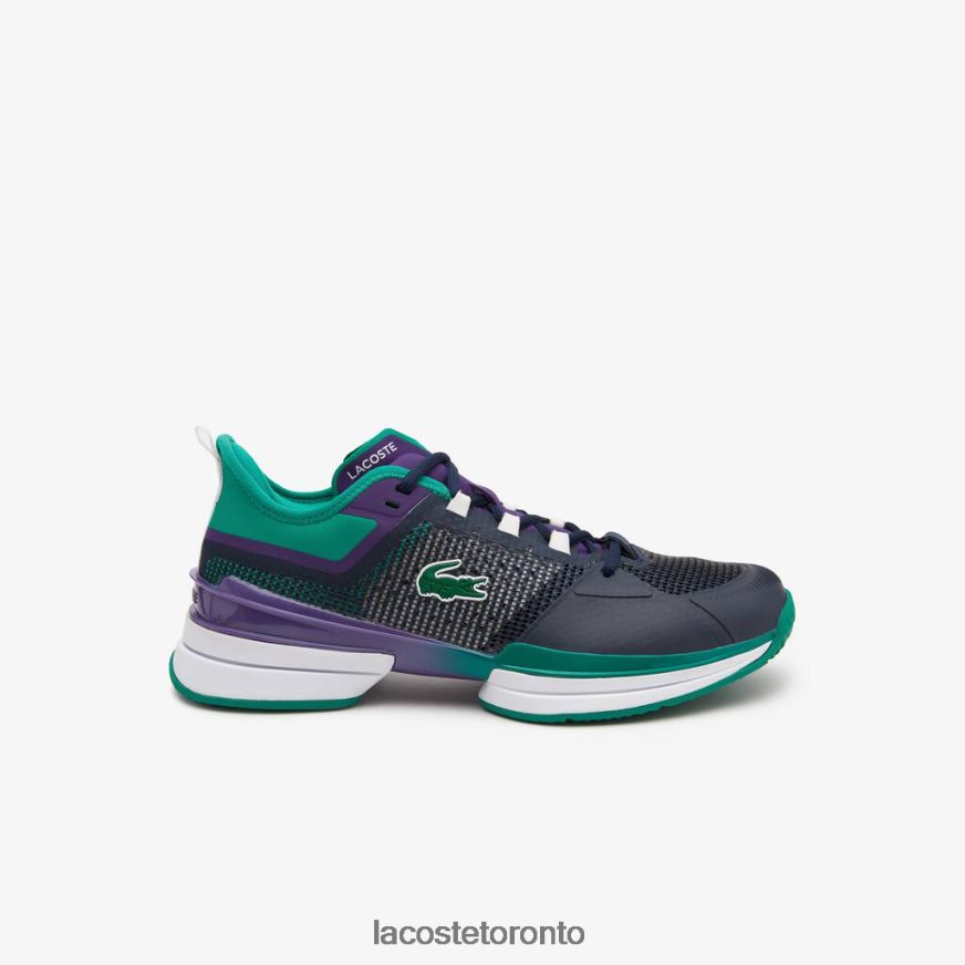 Shoes Lacoste AG-LT21 Ultra Textile Tennis Shoes Black/Turquoise Men Z60BPR1892