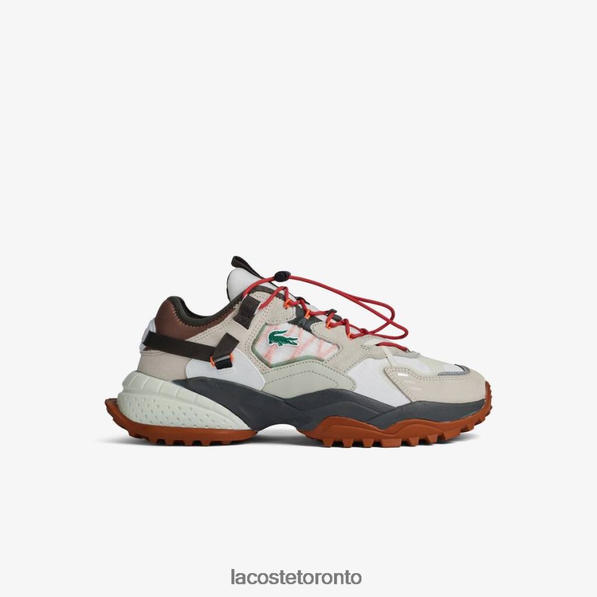 Shoes Lacoste L-Guard Breaker Textile Outdoor Shoes Off White & Brown Men Z60BPR1777