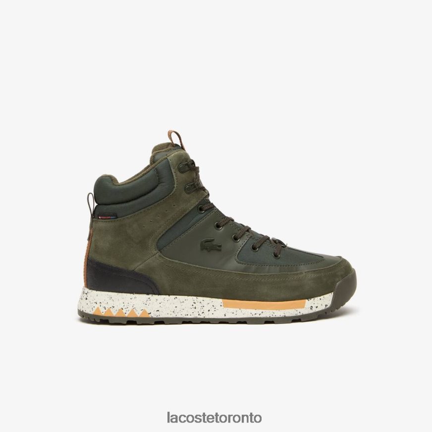 Shoes Lacoste Urban Breaker Textile and Outdoor Shoes Dark Green & Off White Men Z60BPR1891