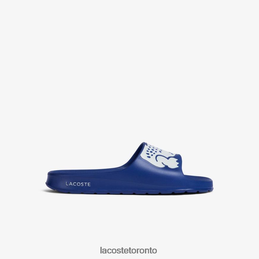 Shoes Lacoste Croco 2.0 Synthetic Logo Strap Slides Blue/White Men Z60BPR1898