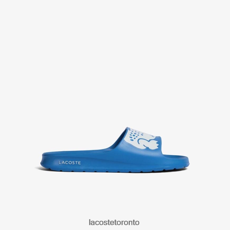 Shoes Lacoste Croco 2.0 Synthetic Logo Strap Slides Light Blue/White Men Z60BPR1897