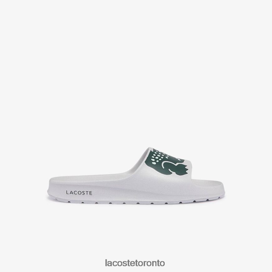 Shoes Lacoste Croco 2.0 Synthetic Slides White & Dark Green Men Z60BPR1756