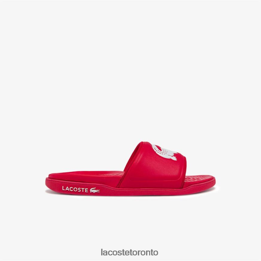 Shoes Lacoste Croco Dualiste Synthetic Logo Strap Slides Red/White Men Z60BPR1767