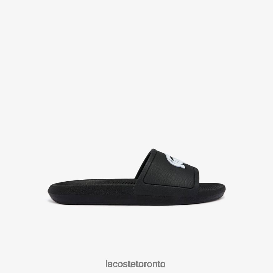 Shoes Lacoste Croco Water-repellent Synthetic Slides Black & White Men Z60BPR1821