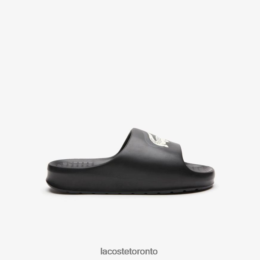 Shoes Lacoste Serve Slide 2.0 Evo Synthetic Colorblock Slides Black & Off White Men Z60BPR1740