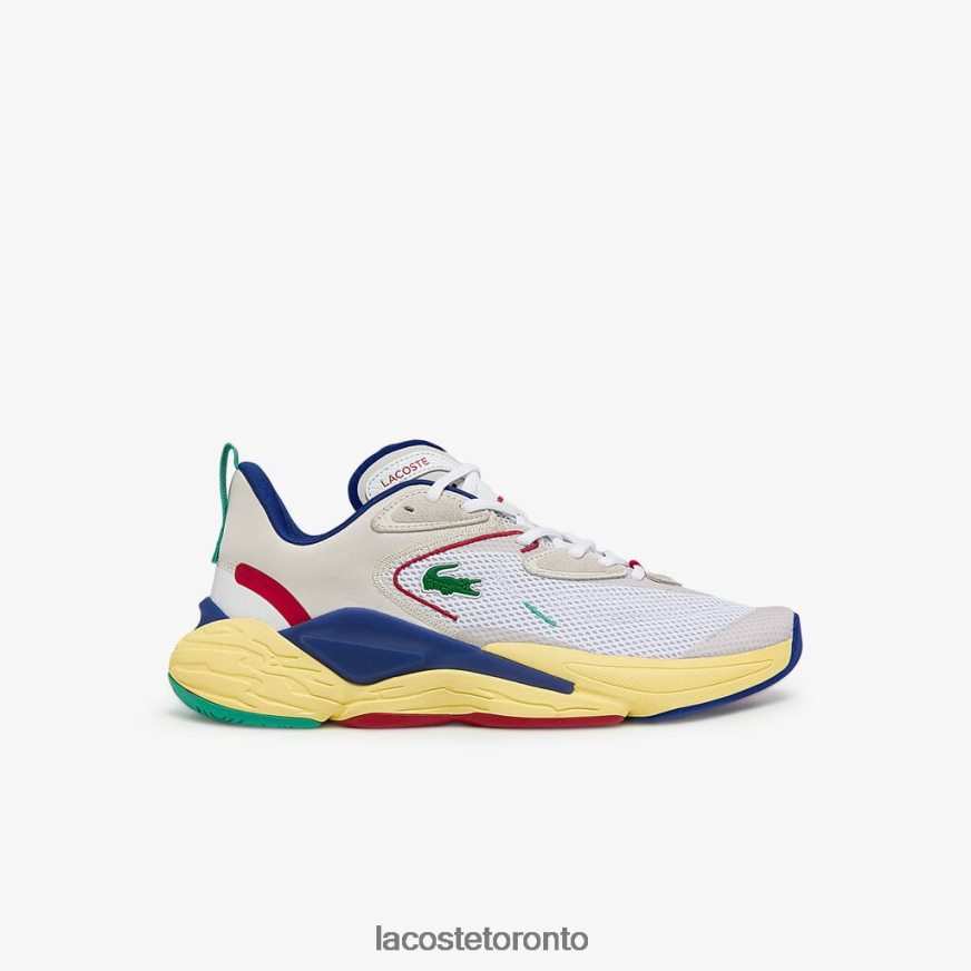 Shoes Lacoste Aceshot Textile and Synthetic Sneakers Off White & Blue Men Z60BPR1857