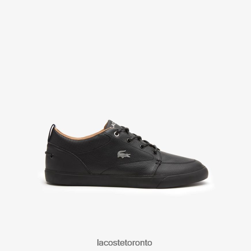 Shoes Lacoste Bayliss Leather Perforated Collar Sneakers Black Men Z60BPR1758
