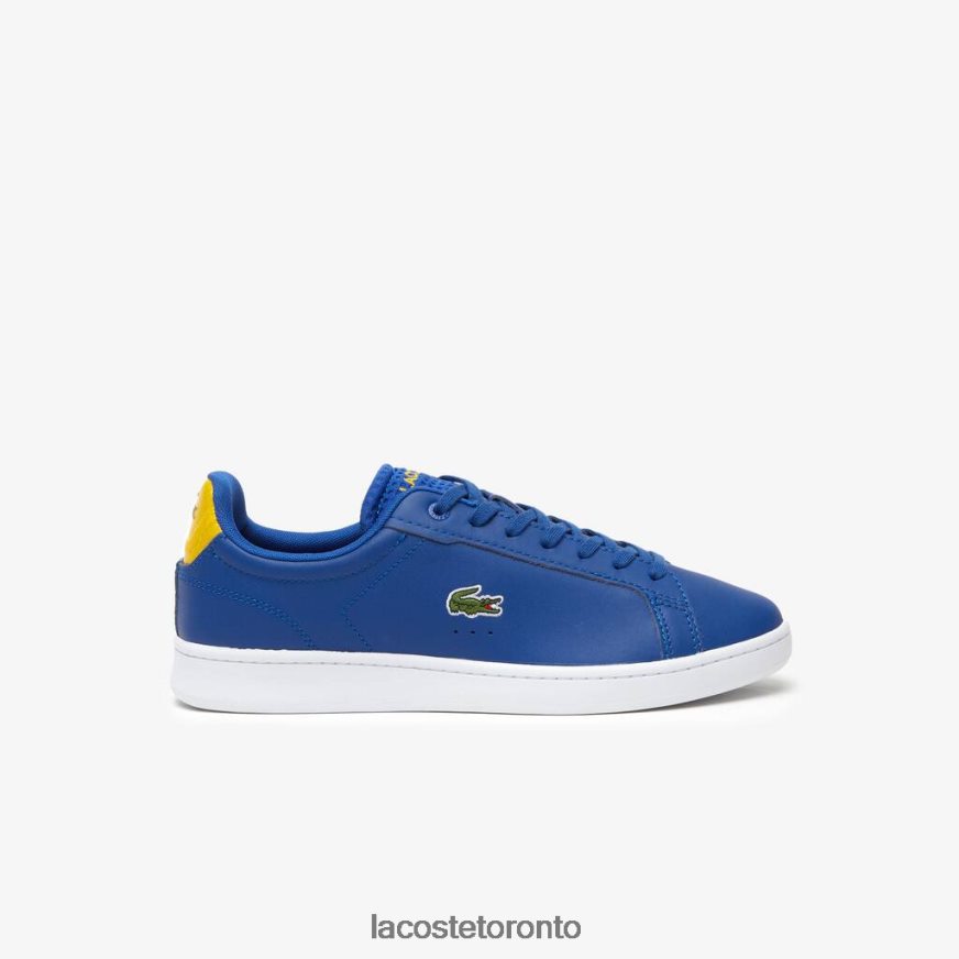 Shoes Lacoste Carnaby Pro Leather Heel Pop Sneakers Dark Blue & White Men Z60BPR1744