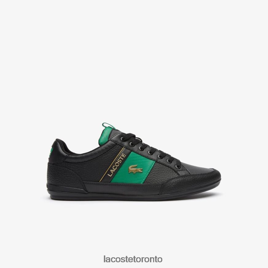 Shoes Lacoste Chaymon Leather and Carbon Fiber Sneakers Black & Green Men Z60BPR1770