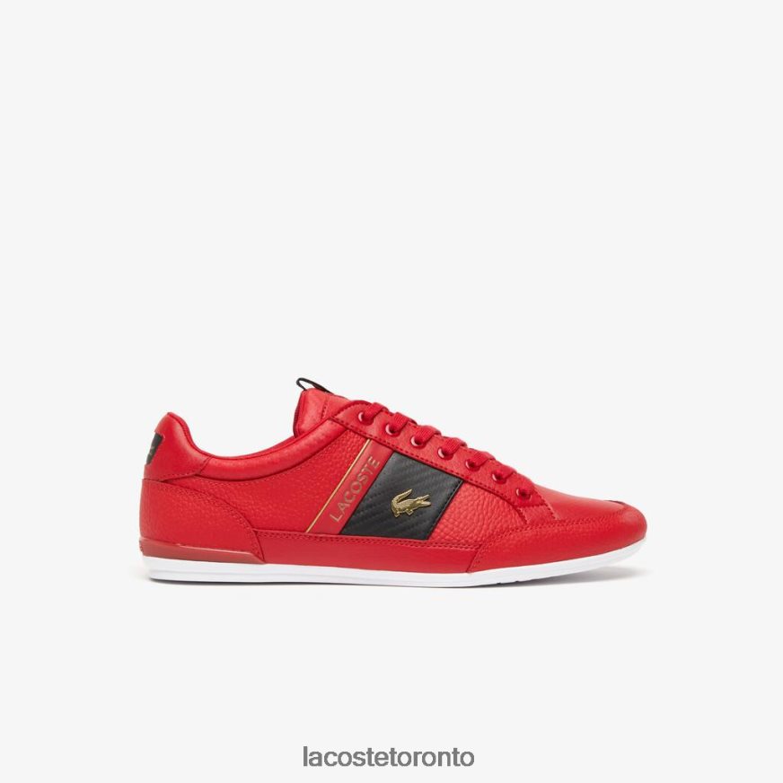 Shoes Lacoste Chaymon Leather and Carbon Fiber Sneakers Red/Black Men Z60BPR1772