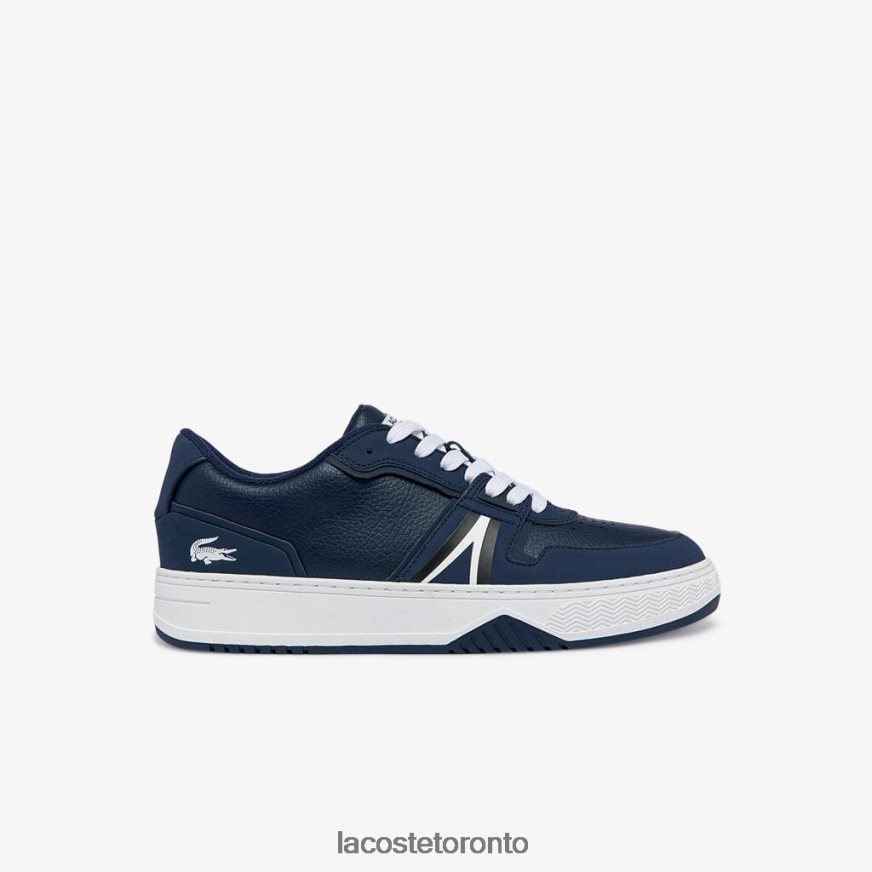 Shoes Lacoste L001 Leather Color-Pop Sneakers Navy & White Men Z60BPR1829