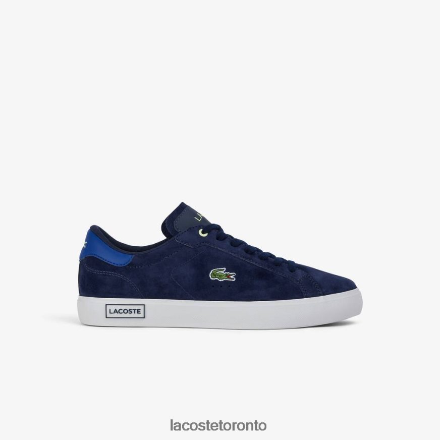Shoes Lacoste Powercourt Leather Color Contrast Sneakers Navy & Off White Men Z60BPR1900