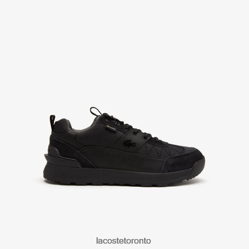 Shoes Lacoste Urban Breaker Lo GTX Textile and Leather Sneakers Black Men Z60BPR1864