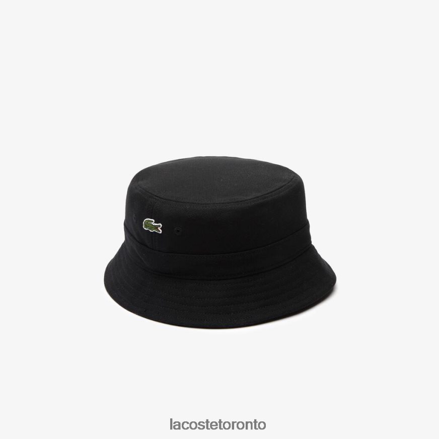 Accessories Lacoste Organic Cotton Bucket Hat Black Unisex Z60BPR2246