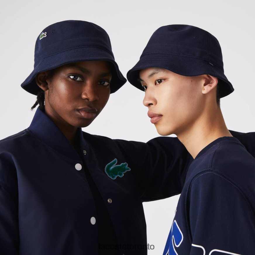 Accessories Lacoste Organic Cotton Bucket Hat Navy Blue Unisex Z60BPR2288