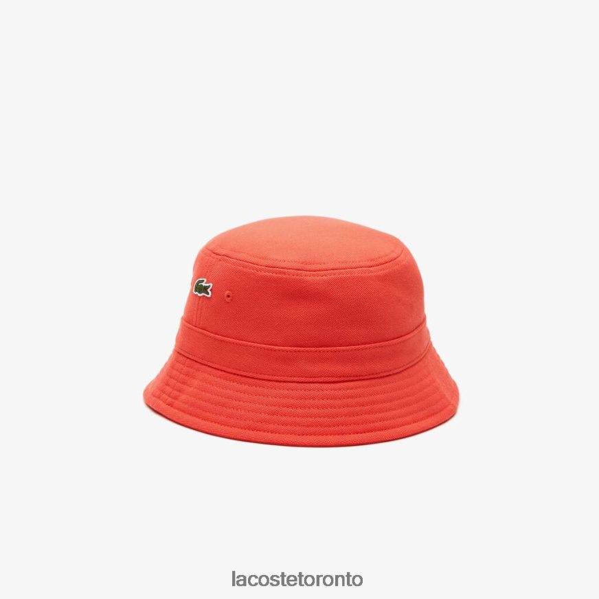 Accessories Lacoste Organic Cotton Bucket Hat Orange Unisex Z60BPR2189
