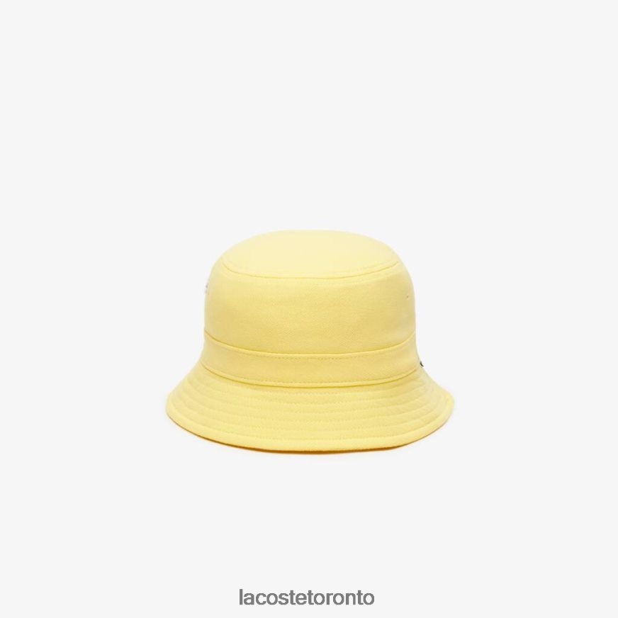 Accessories Lacoste Organic Cotton Bucket Hat Yellow Unisex Z60BPR2165