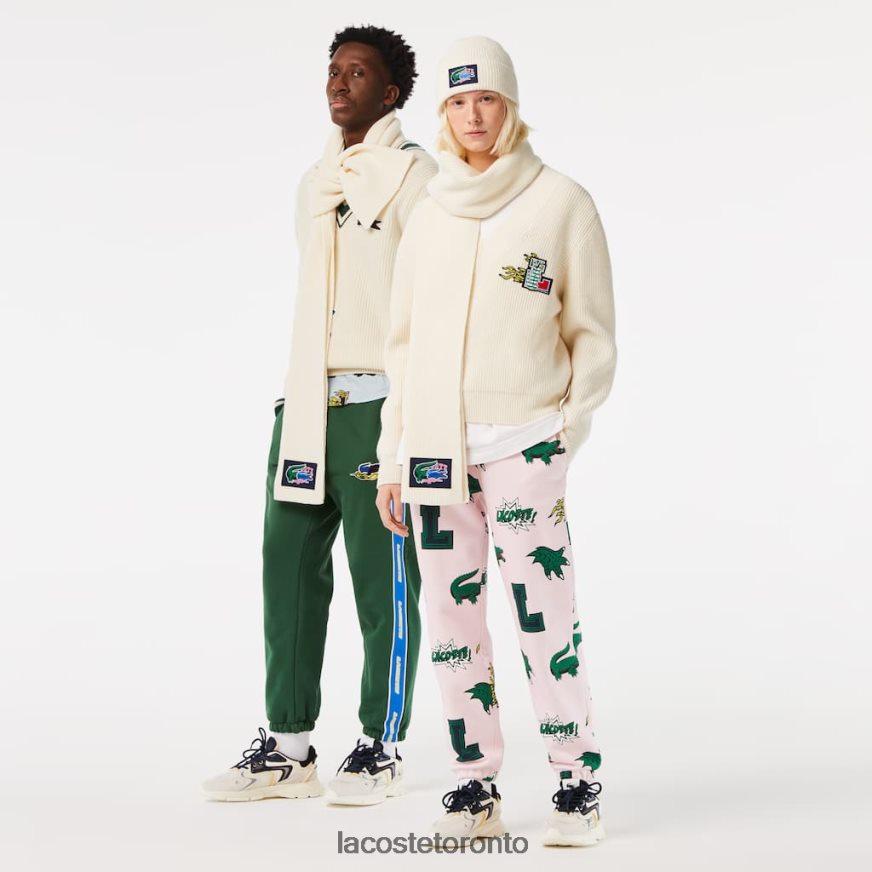 Accessories Lacoste Ribbed Wool Beanie And Scarf Gift Set White Unisex Z60BPR1690