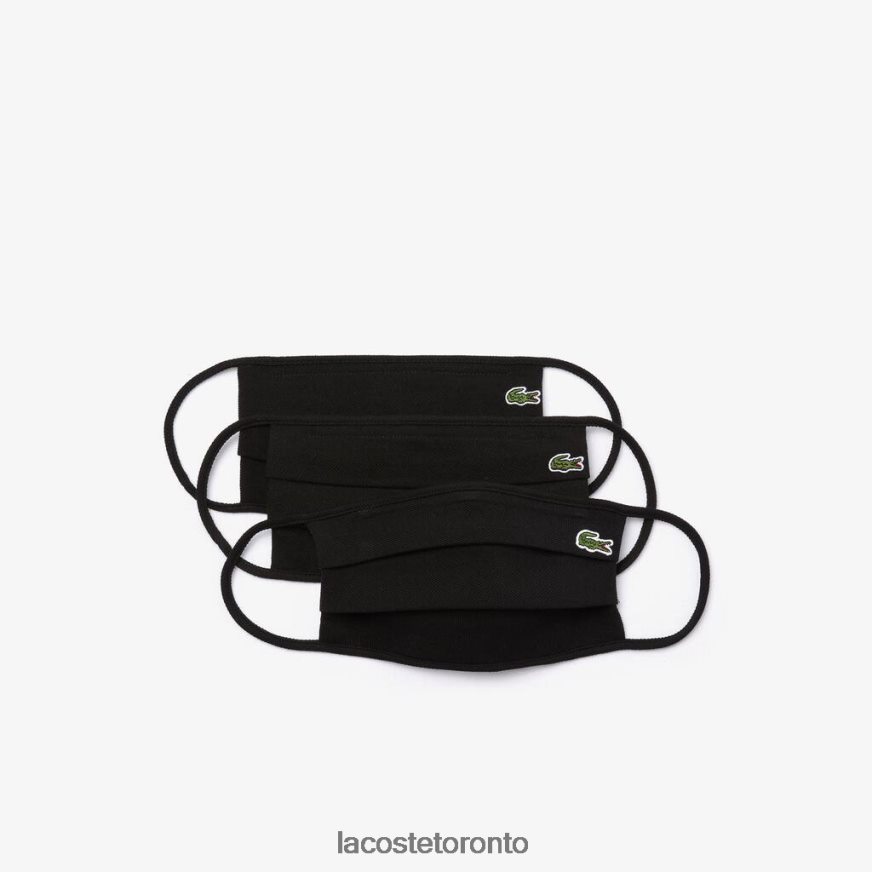 Accessories Lacoste L.12.12 Face Masks 3-Pack Black Unisex Z60BPR2262