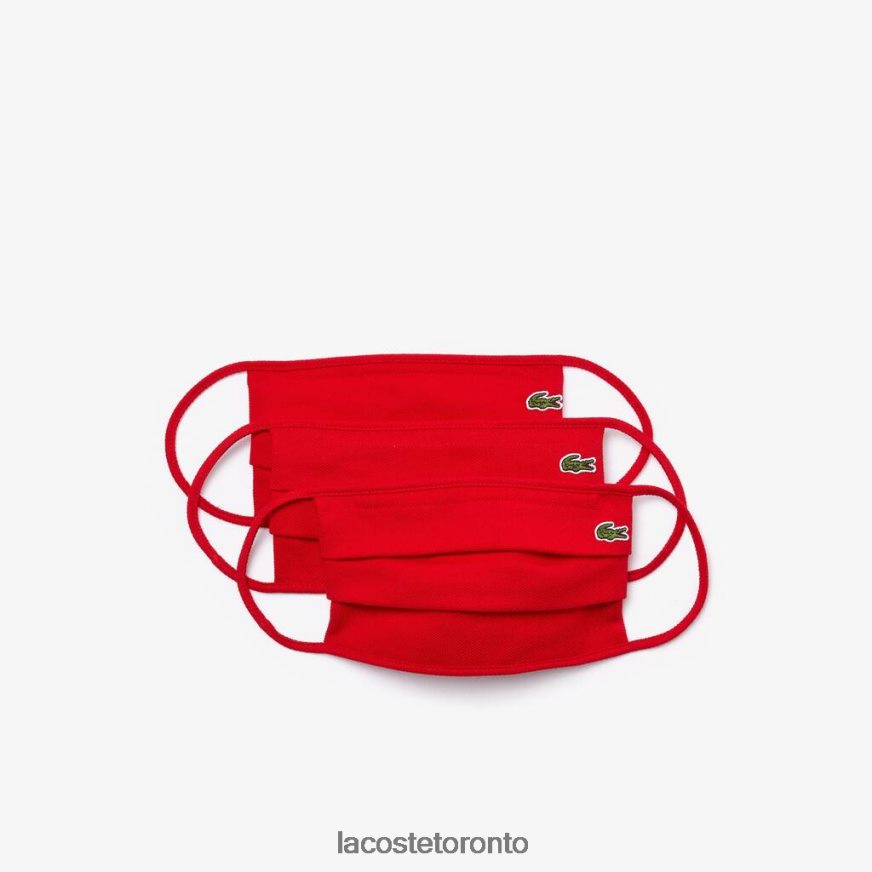 Accessories Lacoste L.12.12 Face Masks 3-Pack Red Unisex Z60BPR2311