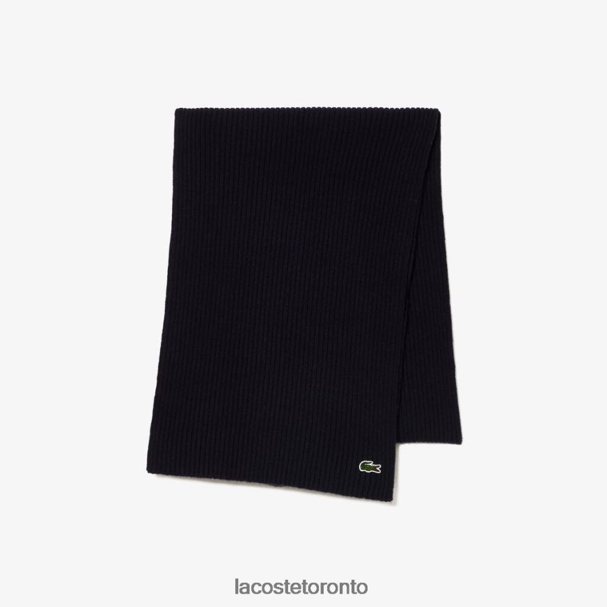 Accessories Lacoste Ribbed Wool Scarf Navy Blue Unisex Z60BPR2284