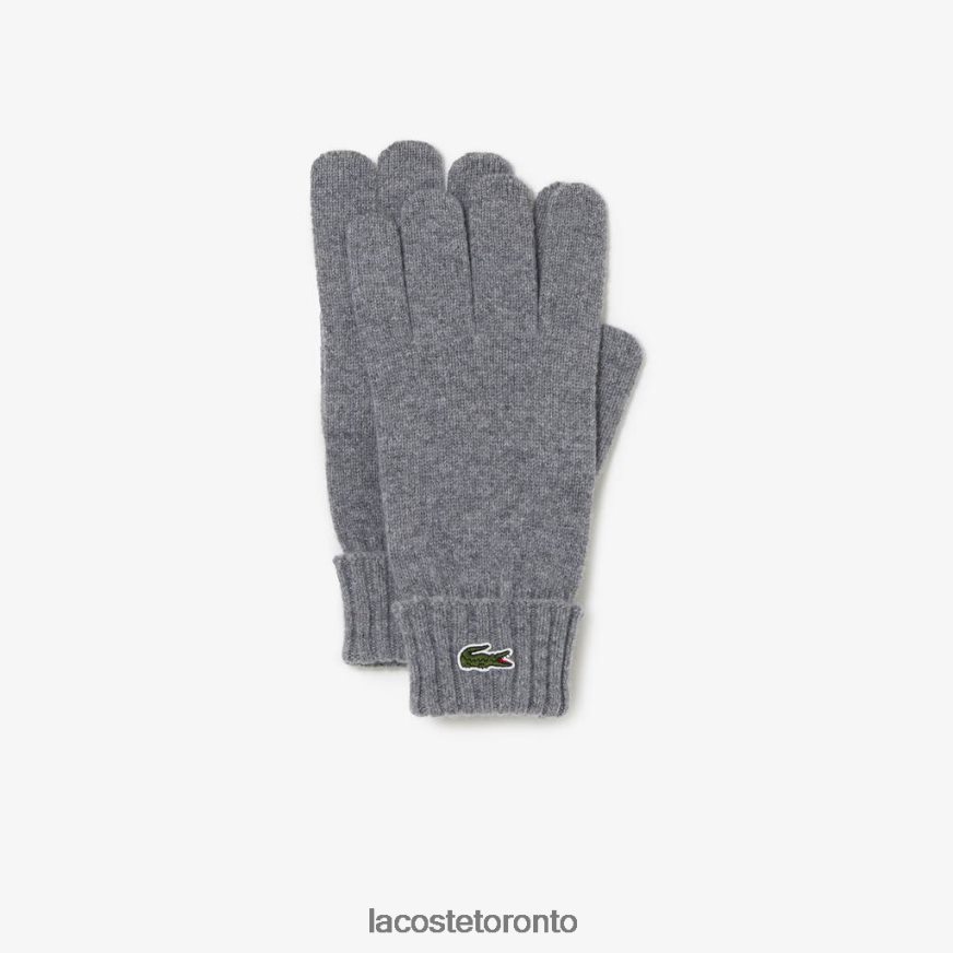 Accessories Lacoste Wool Jersey Gloves Grey Chine Unisex Z60BPR2337