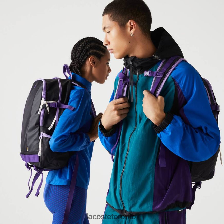 Bags & Leather Goods Lacoste Color-Block Zip Pocket Backpack Noir Samui Neva Farine Unisex Z60BPR2100
