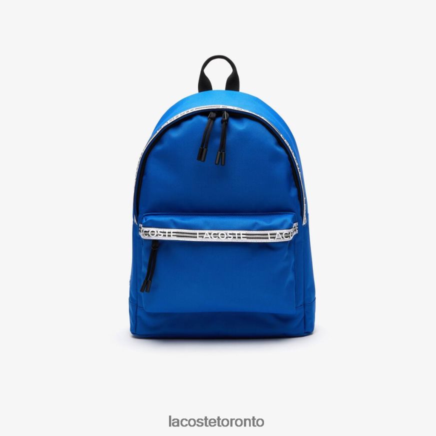 Bags & Leather Goods Lacoste Neocroc Backpack with Zipped Logo Straps Royaume Noir Blanc Unisex Z60BPR2137