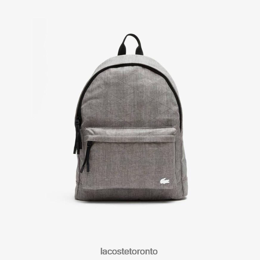 Bags & Leather Goods Lacoste Reflective Monogram Print Backpack Gris Chine Monogramme Unisex Z60BPR2073