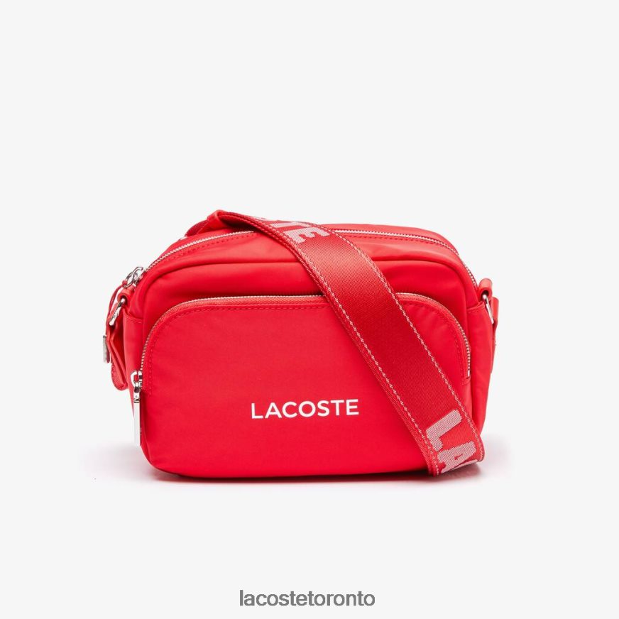 Bags & Leather Goods Lacoste Branded Nylon Crossbody Bag Pompier Blanc Unisex Z60BPR2071